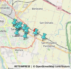 Mappa Via N. Nadi, 43122 Parma PR, Italia (1.71364)