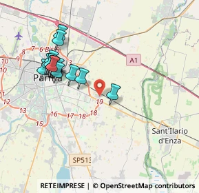 Mappa Via N. Nadi, 43122 Parma PR, Italia (3.89882)