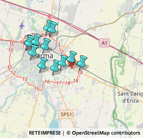 Mappa Via Orazio Quinto Flacco, 43100 Parma PR, Italia (3.375)