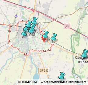 Mappa Via Tibullo Albio, 43123 Parma PR, Italia (4.39583)