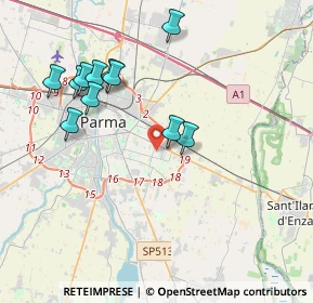 Mappa Via Tibullo Albio, 43123 Parma PR, Italia (3.93364)