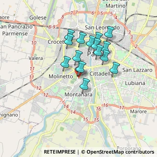 Mappa Via Taro, 43125 Parma PR, Italia (1.3975)