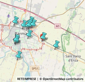 Mappa Piazza B. Lunardi, 43122 Parma PR, Italia (3.91692)