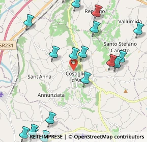 Mappa Piazza Vittorio Emanuele II, 14055 Costigliole d'Asti AT, Italia (2.943)