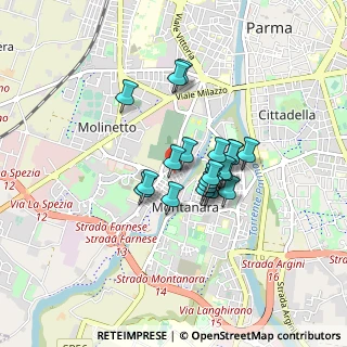 Mappa Via Pompeo Sacco, 43125 Parma PR, Italia (0.605)