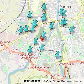 Mappa Via Pompeo Sacco, 43125 Parma PR, Italia (1.0435)