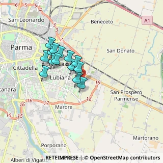 Mappa Via B. Zoni, 43123 Parma PR, Italia (1.40929)