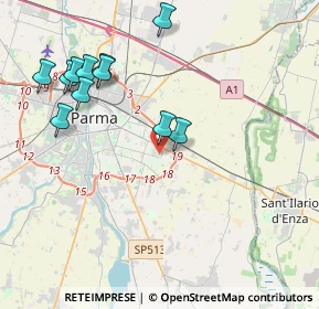 Mappa Via B. Zoni, 43123 Parma PR, Italia (4.35727)