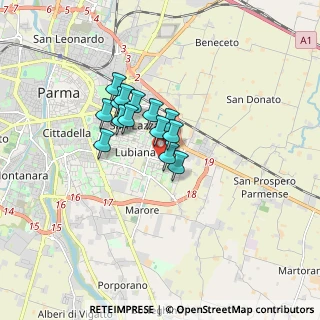 Mappa Via Ruggero Leoncavallo, 43123 Parma PR, Italia (1.12286)