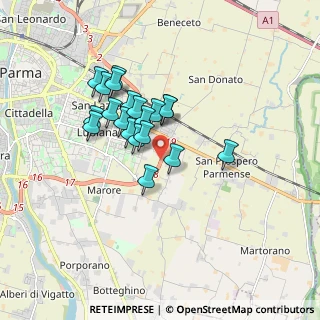 Mappa Tangenziale Sud, 43123 Parma PR, Italia (1.3825)