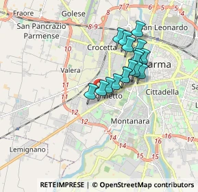 Mappa Largo Loano, 43126 Parma PR, Italia (1.36176)