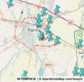 Mappa Via Sandro Pertini, 43123 Parma PR, Italia (5.05933)
