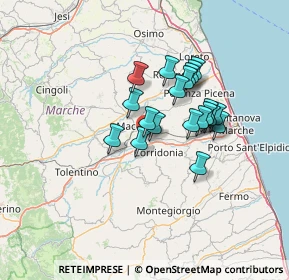 Mappa Via Po, 62100 Piediripa MC, Italia (10.7195)