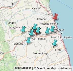 Mappa Via Enrico Mattei, 62100 Corridonia MC, Italia (8.78917)