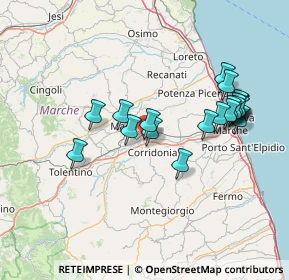 Mappa Via Enrico Mattei, 62100 Corridonia MC, Italia (14.8385)