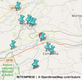 Mappa Via Enrico Mattei, 62100 Corridonia MC, Italia (4.28727)