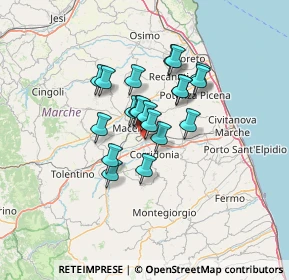 Mappa Via Tagliamento, 62100 Macerata MC, Italia (9.609)