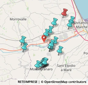 Mappa Contrada Piane Chienti snc, 62010 Montecosaro MC, Italia (3.733)