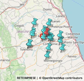 Mappa Contrada della Pieve, 62100 Macerata MC, Italia (9.01944)