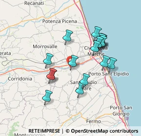 Mappa Via Carlo Bo, 63812 Montegranaro FM, Italia (6.73765)