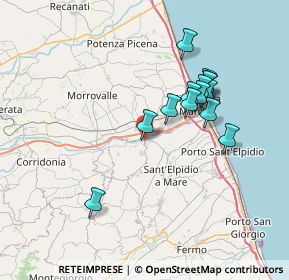Mappa Via Carlo Bo, 63812 Montegranaro FM, Italia (6.65429)