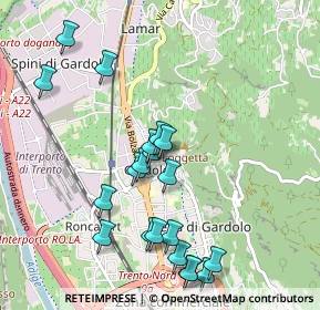Mappa Via Giuseppe Tosetti, 38121 Trento TN, Italia (1.0225)