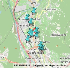 Mappa Via Giuseppe Tosetti, 38121 Trento TN, Italia (1.25)