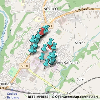Mappa Via Fortighe, 32036 Sedico BL, Italia (0.3037)