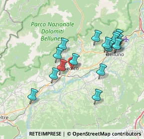 Mappa Via E. Fermi, 32036 Sedico BL, Italia (7.36118)