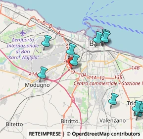 Mappa CAP, 70124 Bari BA, Italia (5.0875)