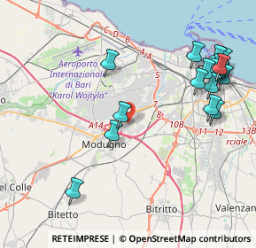 Mappa Strada Provinciale P.L. Bari-Modugno Incrocio SS96 Modugno, 70026 Modugno BA, Italia (5.17588)