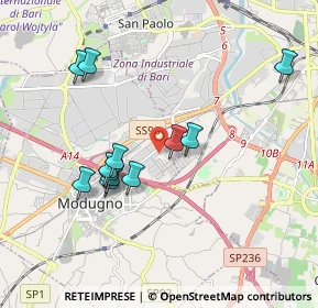 Mappa Strada Provinciale 1 Bari - Modugno km 0, 70026 Modugno BA, Italia (1.87667)