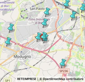 Mappa STRADA PROVINCIALE 1 KM. 0, 70026 Modugno BA, Italia (2.43091)