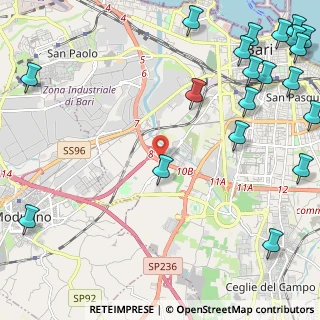 Mappa Circonvallazione per S. S. Adriatica, 70124 Bari BA, Italia (3.7335)