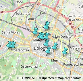 Mappa Via Avesella, 40121 Bologna BO, Italia (1.36167)