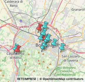 Mappa Via Marconi Guglielmo, 40122 Bologna BO, Italia (2.29167)