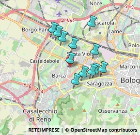 Mappa Via Tintoretto, 40133 Bologna BO, Italia (1.36833)