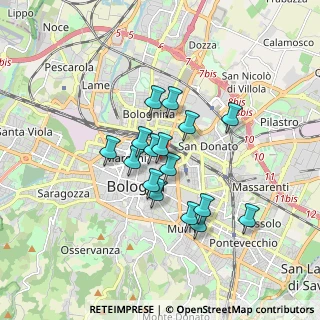 Mappa Via Mascarella, 40126 Bologna BO, Italia (1.34625)