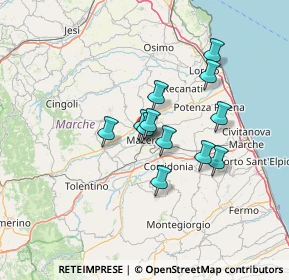 Mappa Via Filippo Corridoni, 62100 Macerata MC, Italia (10.22333)