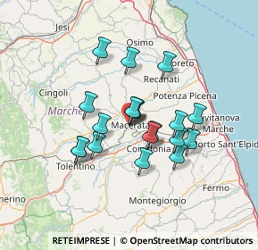 Mappa Via G. Mario Crescimbeni, 62100 Macerata MC, Italia (11.14632)