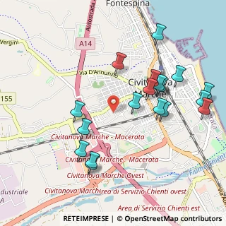 Mappa Via Salvatore Quasimodo, 62012 Civitanova Marche MC, Italia (1.10222)