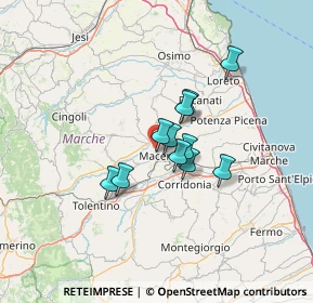 Mappa Via dei Velini, 62100 Macerata MC, Italia (9.04909)