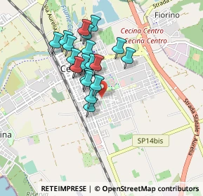 Mappa Via Benedetto Croce, 57023 Cecina LI, Italia (0.7455)