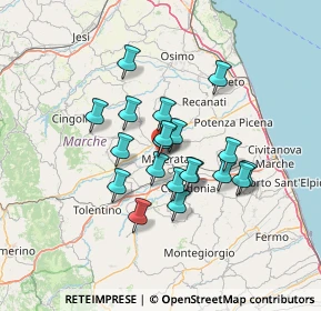 Mappa Contrada Fontezucca, 62100 Macerata MC, Italia (10.6225)