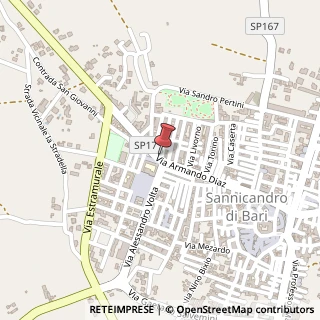 Mappa Via Armando Diaz, 114, 70028 Sannicandro di Bari, Bari (Puglia)