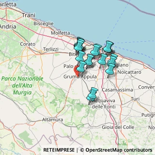 Mappa SP Toritto-Grumo, 70025 Grumo Appula BA, Italia (11.6055)