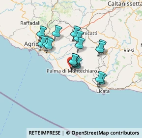 Mappa Via Martiri di Belfiore, 92020 Palma di Montechiaro AG, Italia (12.13167)