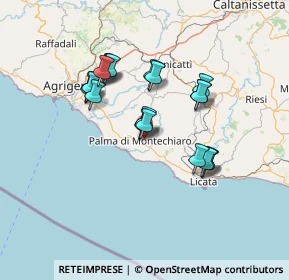 Mappa Via Renato Viganò, 92020 Palma di Montechiaro AG, Italia (13.3655)
