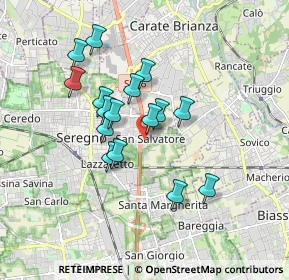 Mappa Via Marche, 20831 Seregno MB, Italia (1.44313)