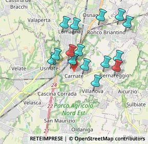 Mappa Via della Pace, 20866 Carnate MB, Italia (1.67667)